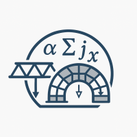 Logo image representing structural engineering with a focus on modeling, physics, and mathematics. T